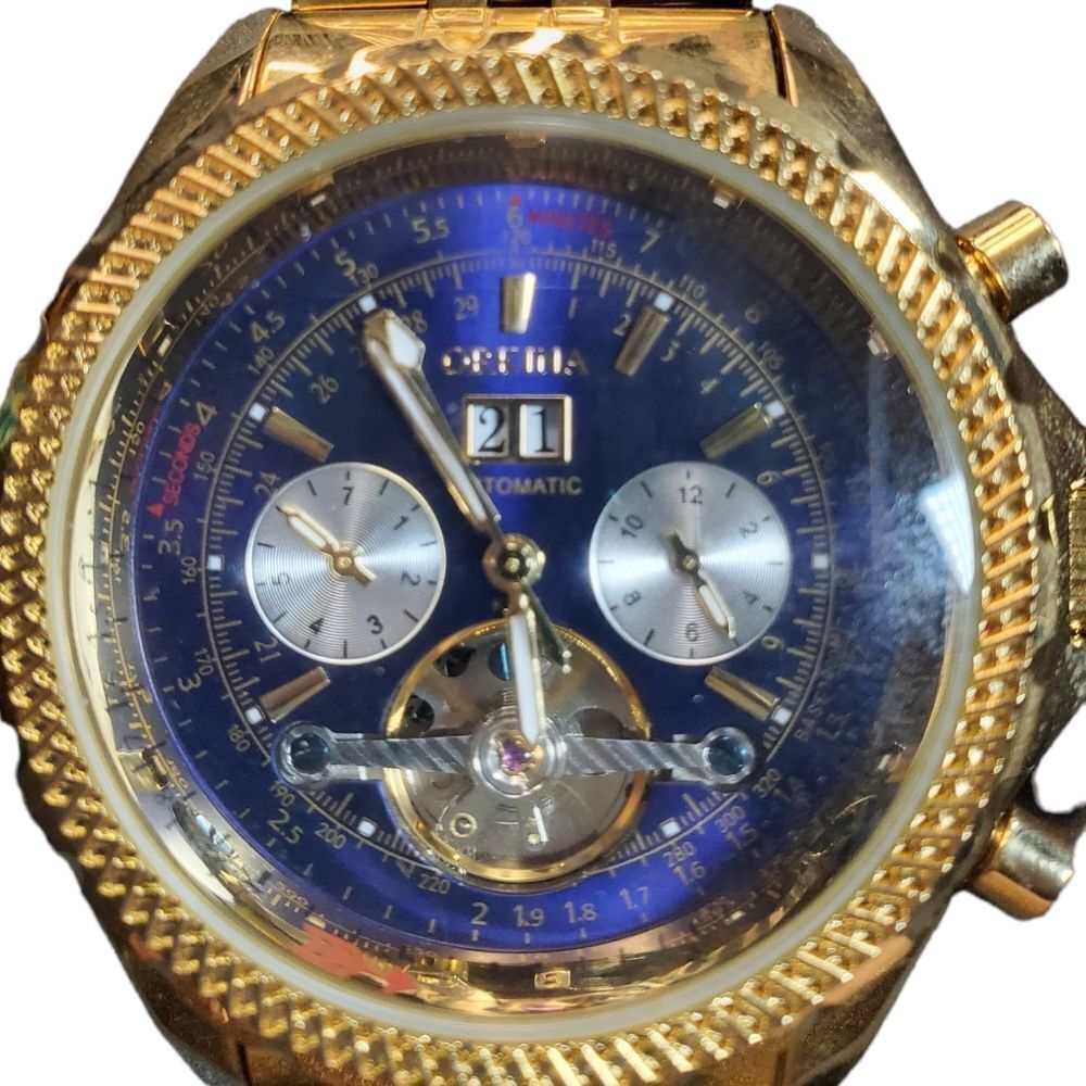 Men's gold dress watch--new